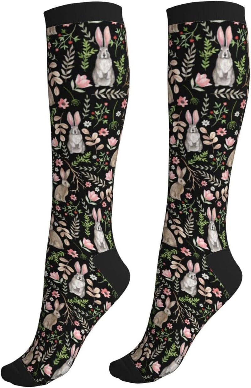 Figtihw Tie Dye Compression Socks Knee High Support Socks For Women Men Running Athletic Hiking - Image 1